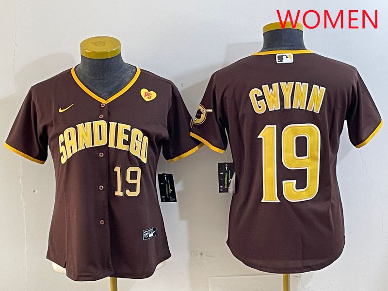 Women San Diego Padres #19 Gwynn Brown Game 2025 Nike MLB Jersey style 4
